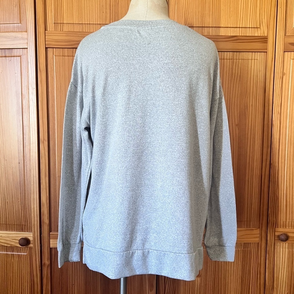 Secret Treasures Large Oversized Coffee Sweatshirt Graphic Lightweight Cozy - Picture 3 of 7